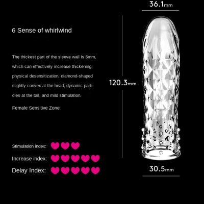 Reusable 3D Dotted Condom Penis Sleeve for Men