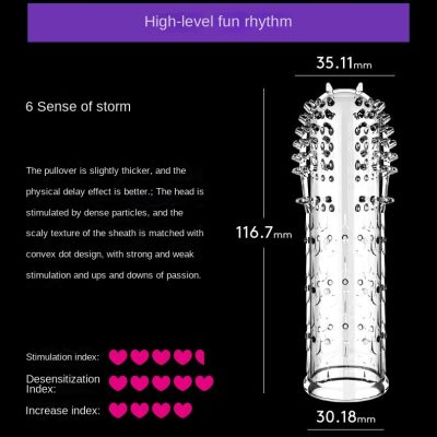 Reusable 3D Dotted Condom Penis Sleeve for Men