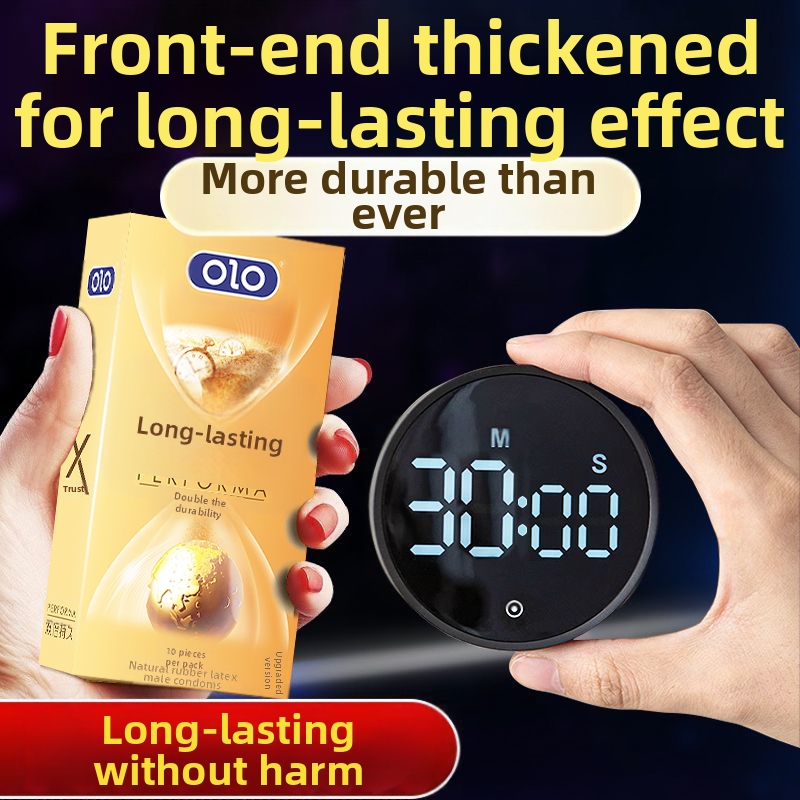 Ribbed Delay Lubricant Premium Condom, 10 Count