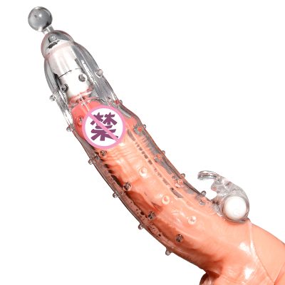 Reusable Extender Penis Sleeve with Cock Ring Vibrating
