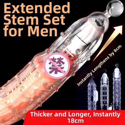 Reusable Extender Penis Sleeve with Cock Ring Vibrating