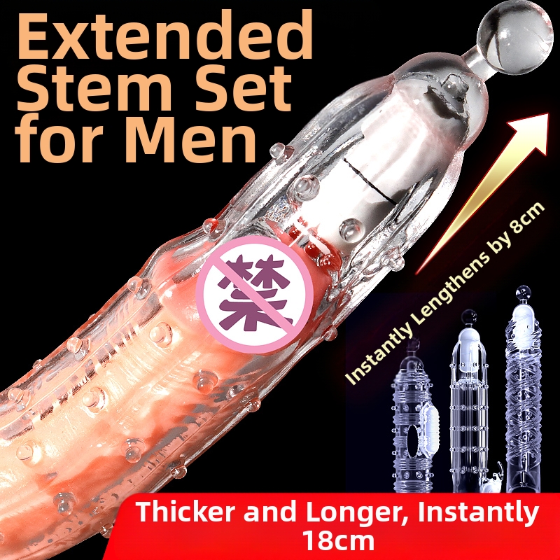 Reusable Extender Penis Sleeve with Cock Ring Vibrating