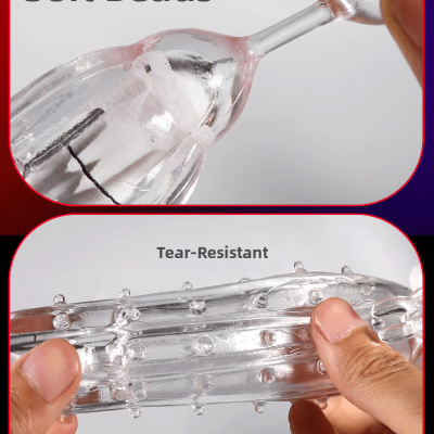 Reusable Extender Penis Sleeve with Cock Ring Vibrating