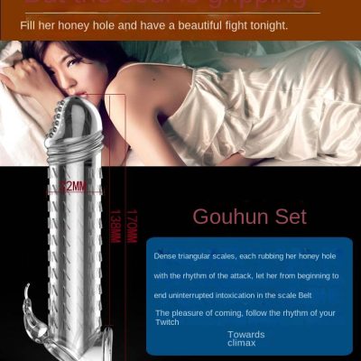 Reusable Penis Sleeve with Cock Ring Enlarger Sleeve for Men