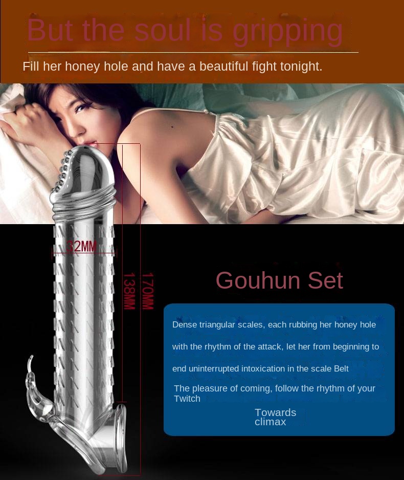 Reusable Penis Sleeve with Cock Ring Enlarger Sleeve for Men