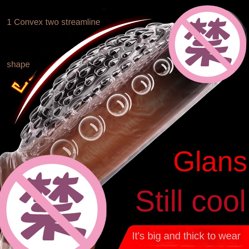Reusable Knot Penis Sleeve with Cock Ring Enlarger for Couples Clear/Black