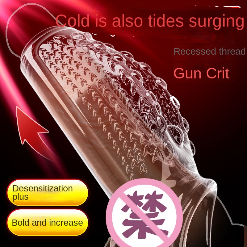 Reusable Knot Penis Sleeve with Cock Ring Enlarger for Couples Clear/Black